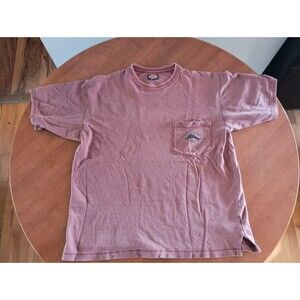 Tommy Bahama Relax Mens XL T-Shirt Embroidered Bungalow Brand Red Pigment Dried